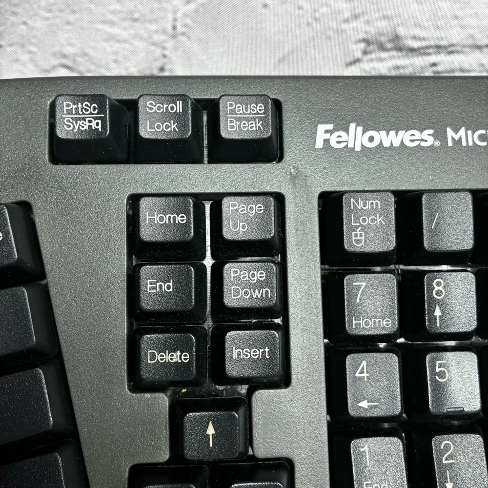 Fellowes‎ Microban Ergonomic Wired USB Keyboard KU-9938 / 98915 Gray Black GUC